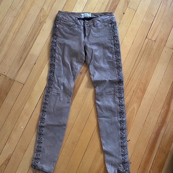 All Saints Leather Lace Up Pants - Picture 3 of 5